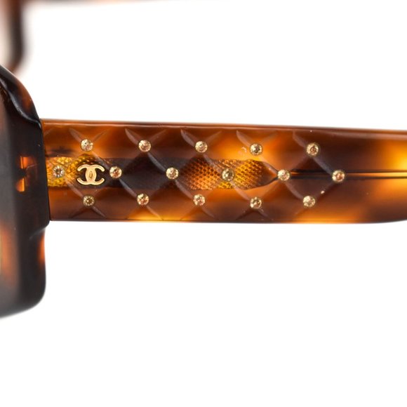 CHANEL Tortoise Brown Crystals & CC  Sunglasses lp - Picture 3 of 10
